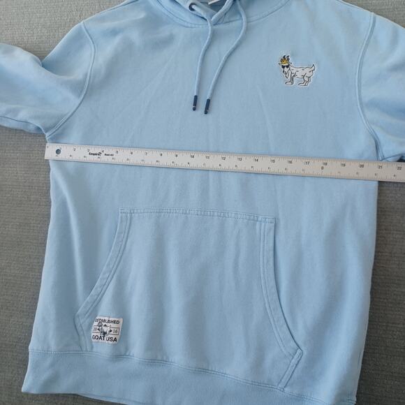 GOAT USA Hoodie Sweatshirt Mens Large Carolina Blue Pullover Embroidered Logo - Picture 8 of 11